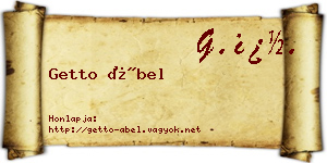 Getto Ábel névjegykártya